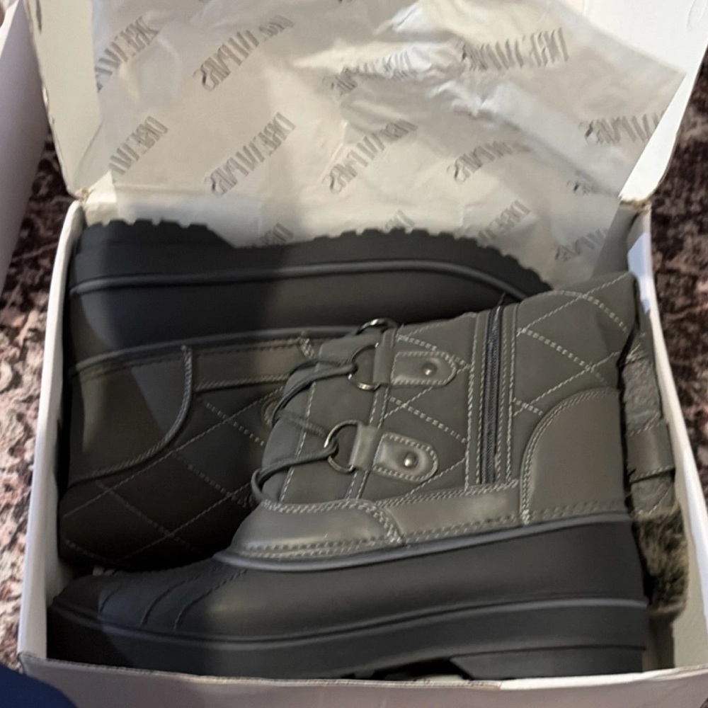 Avalanche Gray Quilted Boots